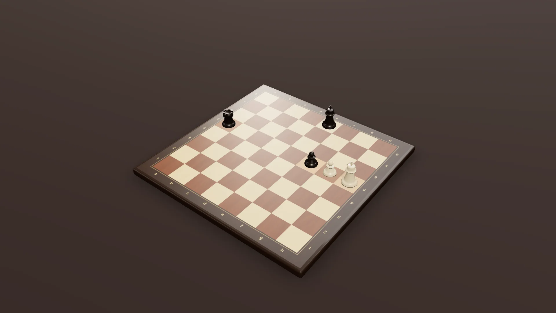A sparse chessboard with White's king on h5, a pawn on g5, Black's pawn on f5, and a rook on a5.